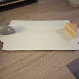 White Cheese Board with Mouse and Cheese